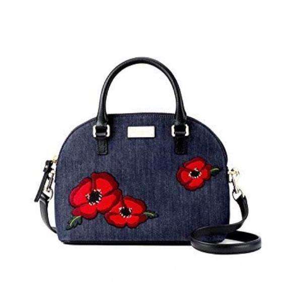 kate spade Handbags - Kate Spade Denim Poppy Floral Purse Bag